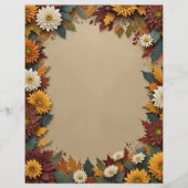 Autumn Flowers Stationery Paper Briefhoofd (Voorkant)
