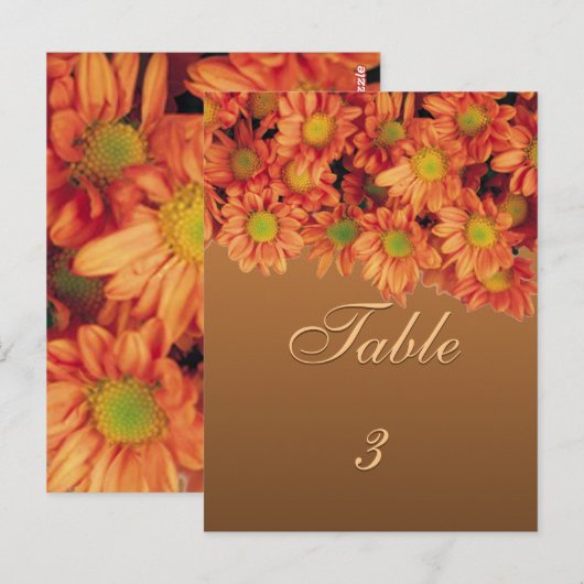 Autumn Flowers Table Card Briefkaart (Voorkant / Achterkant)