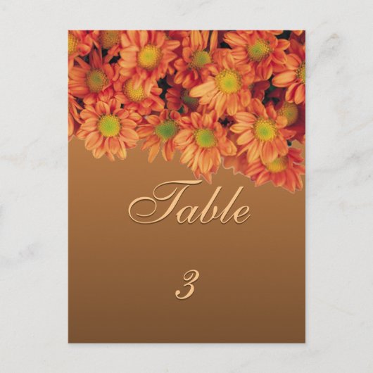 Autumn Flowers Table Card Briefkaart (Voorkant)