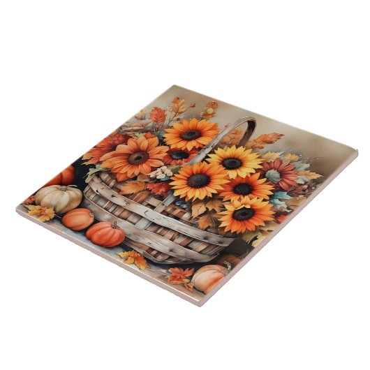 Autumn Flowers Tegeltje (Zijkant)