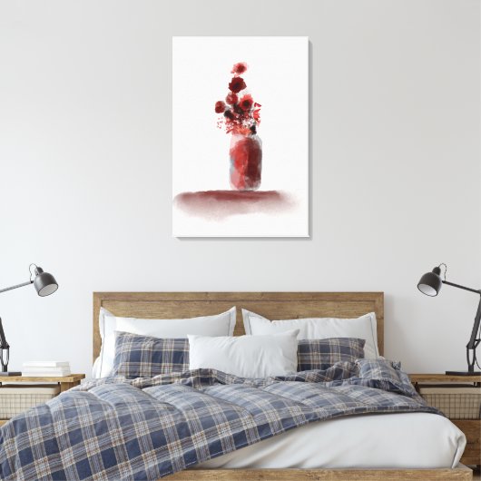 Autumn Flowers Vase Painting Canvas Afdruk (Insitu (Slaapkamer))