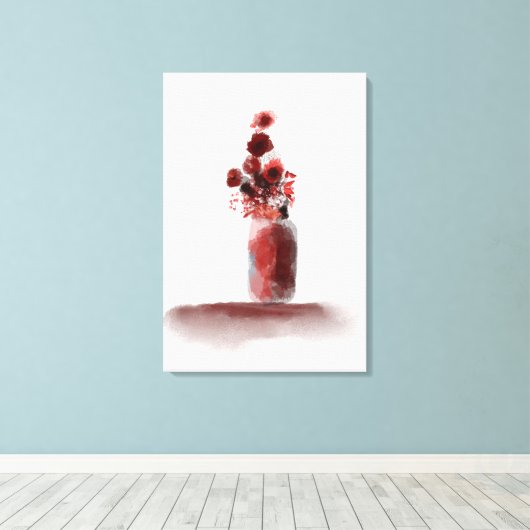 Autumn Flowers Vase Painting Canvas Afdruk (Insitu (Houten vloer))