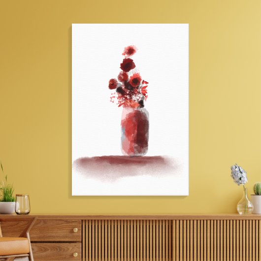 Autumn Flowers Vase Painting Canvas Afdruk (Insitu (Woonkamer))
