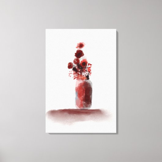 Autumn Flowers Vase Painting Canvas Afdruk (Voorkant)