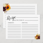 Autumn Flowers Vrijgezellenfeest Recept Kaart (Voorkant / Achterkant)