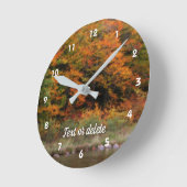 Autumn Foliage Along River Orton Personalized Ronde Klok (Hoek)