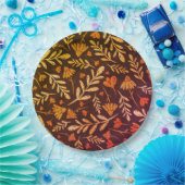 Autumn Foliage and Flowers Papieren Bordje (Feest)