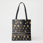 Autumn Foliage Black Pattern Canvas tas (Voorkant)
