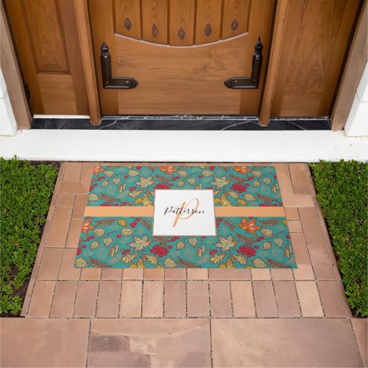 Autumn Foliage Familienaam Doormat Deurmat (Buiten)
