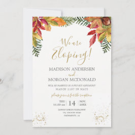 Autumn Foliage Herfst Elopement receptie uitnodigi Kaart