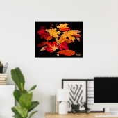 Autumn Foliage in Red Oranje Yellow Brown Poster (Thuiskantoor)