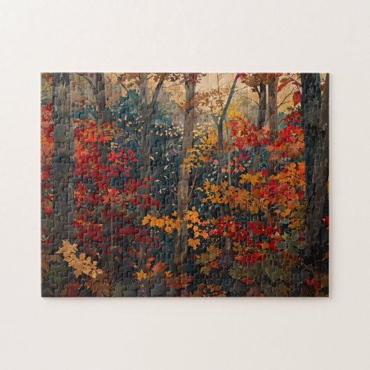 Autumn Foliage Kleurrijke Bossen Art Legpuzzel (Horizontaal)