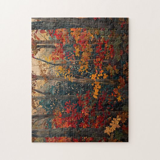 Autumn Foliage Kleurrijke Bossen Art Legpuzzel (Verticaal)