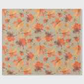 Autumn Foliage - Oranje bladeren en zuren Cadeaupapier (Vlak)