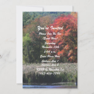 Autumn Foliage Pond Natuur Party Kaart