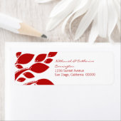 Autumn Foliage Return Address Labels, Red Etiket (Insitu)