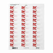 Autumn Foliage Return Address Labels, Red Etiket (Full Sheet)