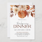 Autumn Foliage Thanksgiving Dinner Party Kaart (Voorkant)