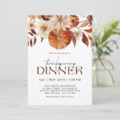 Autumn Foliage Thanksgiving Dinner Party Kaart (Staand voorkant)