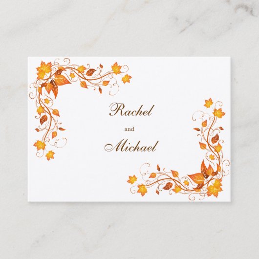 Autumn Foliage Wedding Directions Kaart (Voorkant)