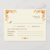 Autumn Foliage Wedding RSVP Briefkaart (Achterkant)