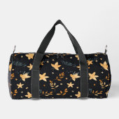 Autumn Foliage Zwart Patroon Duffel Bag Plunjezak (Achterkant)
