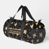 Autumn Foliage Zwart Patroon Duffel Bag Plunjezak (Rechterhoek)