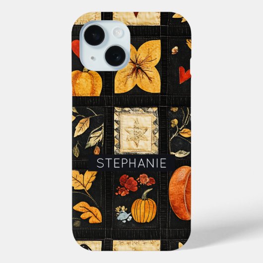 Autumn Folk Art Quilt patroon | Rustieke patchwork Case-Mate iPhone Case (Achterkant)