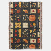 Autumn Folk Art Quilt patroon | Rustieke patchwork Deken (Voorkant Verticaal)