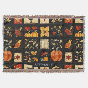 Autumn Folk Art Quilt patroon Rustieke patchwork Deken