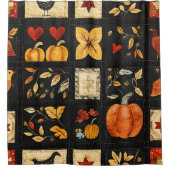 Autumn Folk Art Quilt patroon | Rustieke patchwork Douchegordijn (Voorkant)