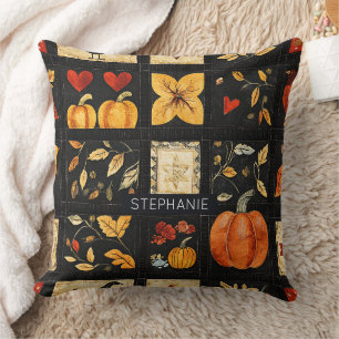 Autumn Folk Art Quilt patroon   Rustieke patchwork Kussen