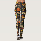 Autumn Folk Art Quilt patroon | Rustieke patchwork Leggings (Achterkant)