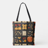 Autumn Folk Art Quilt patroon | Rustieke patchwork Tote Bag (Achterkant)