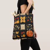 Autumn Folk Art Quilt patroon | Rustieke patchwork Tote Bag (Dichtbij)