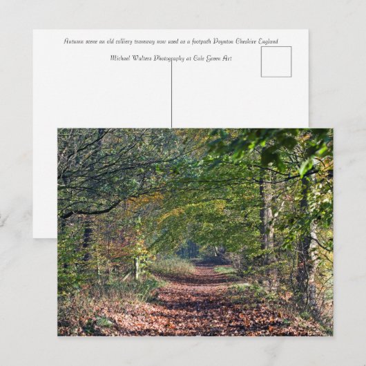 Autumn Footpath Poynton Cheshire Briefkaart (Voorkant / Achterkant)