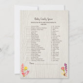 Autumn Forest Animal Baby Shower Game Kaart (Voorkant)