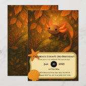 Autumn Forest Axolotl Birthday  Kaart (Voorkant / Achterkant)