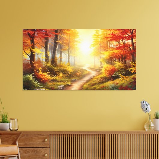Autumn Forest Canvas Afdruk (Insitu (Woonkamer))
