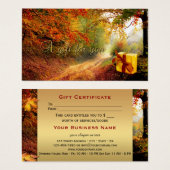 Autumn Forest Gold Gift Certificate Visitekaartje (Voorkant /achterkant)