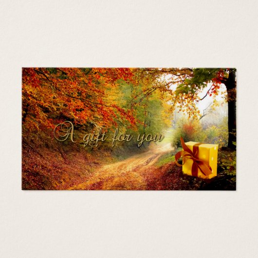 Autumn Forest Gold Gift Certificate Visitekaartje (Voorkant)