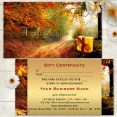 Autumn Forest Gold Gift Certificate Visitekaartje
