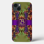 Autumn Forest Lace Fractal Art Green Paars Case-Mate iPhone Case (Achterkant)