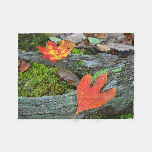 Autumn Forest Leaves Fleece Deken (Voorkant (Horizontaal))