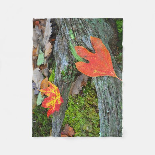 Autumn Forest Leaves Fleece Deken (Voorkant)