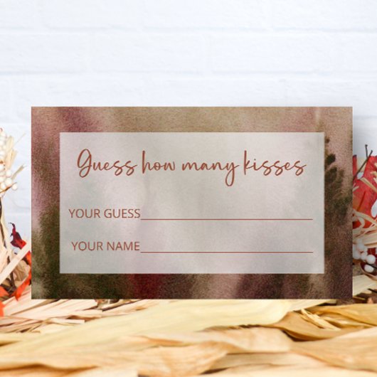 Autumn Forest raden hoeveel kussen bruids spel Informatiekaartje