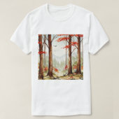 Autumn forest scene t-shirt (Design voorkant)