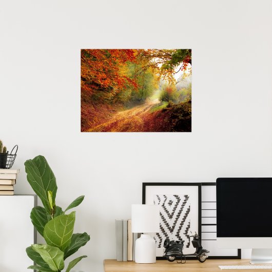 Autumn Forest Track Poster (Thuiskantoor)