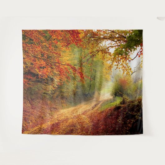 Autumn Forest Track Wandkleed (Voorkant (horizontaal))