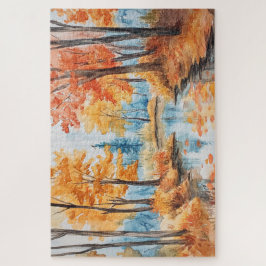 Autumn Forest Waterverf Art Legpuzzel